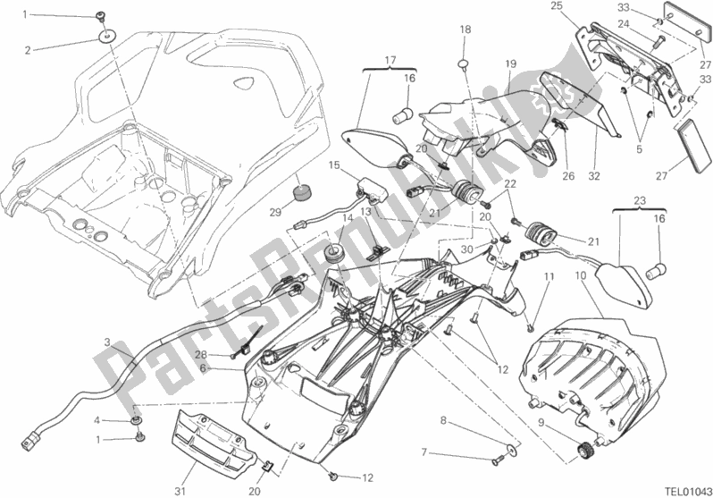 Alle onderdelen voor de Plaat Houder van de Ducati Multistrada 950 USA 2018